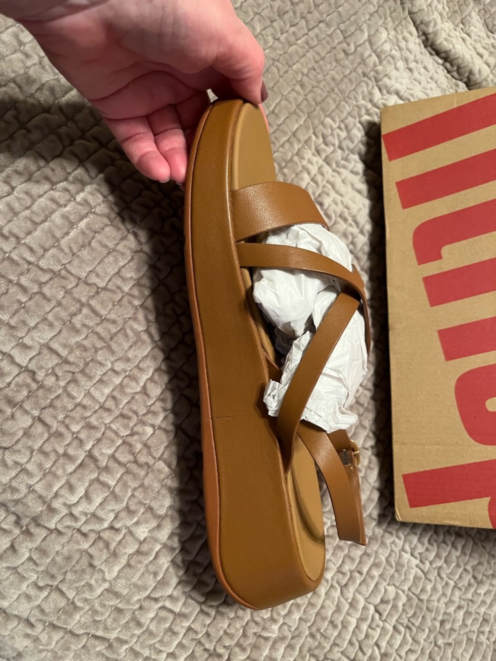 FitFlop Leather Crisscross Sandals - Brown - Picture 4 of 11